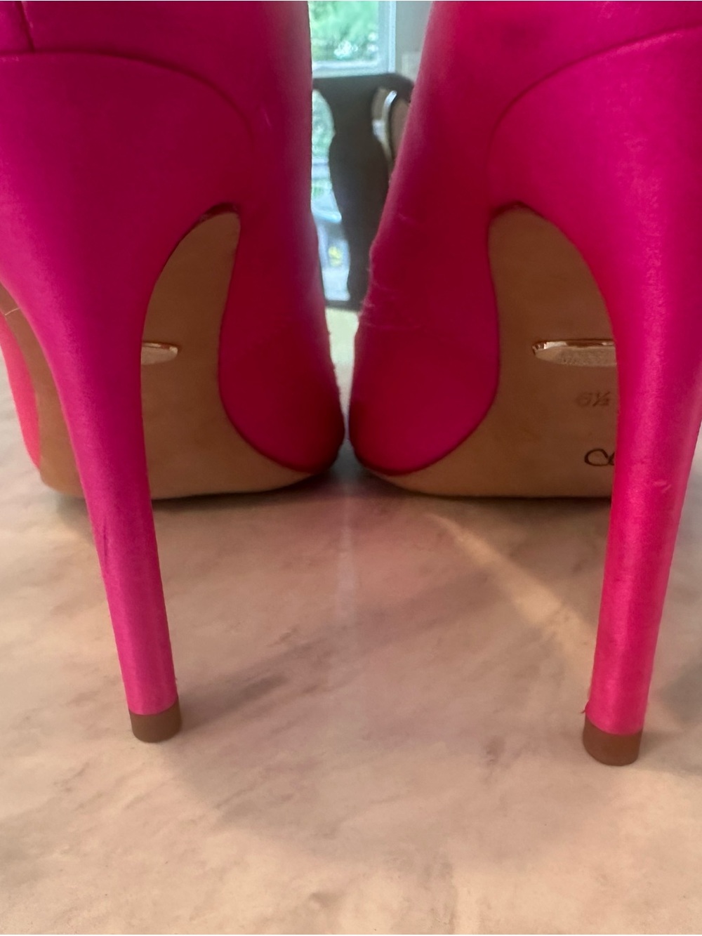 Badgley Mischka Hot Pink Crystal-Embellished Pointed Toe Pumps - Picture 6 of 12